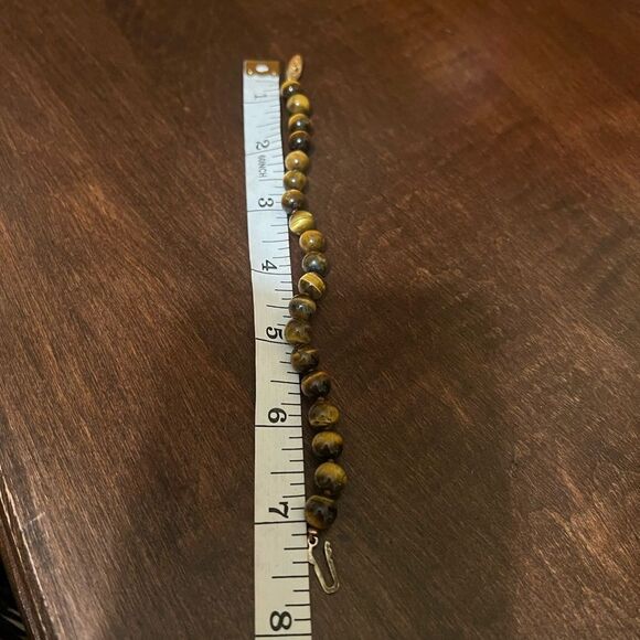 WOMENS VINTAGE HANDMADE TIGER EYE BRACELET - Picture 2 of 4
